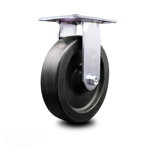 8 Inch Heavy Duty Top Plate Polyolefin Rigid Caster with Ball Bearing SCC